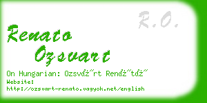 renato ozsvart business card